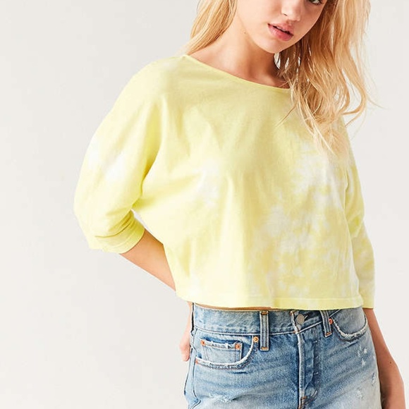 Urban Outfitters Yellow Orange Tie Dye Dolman Top - Picture 1 of 5